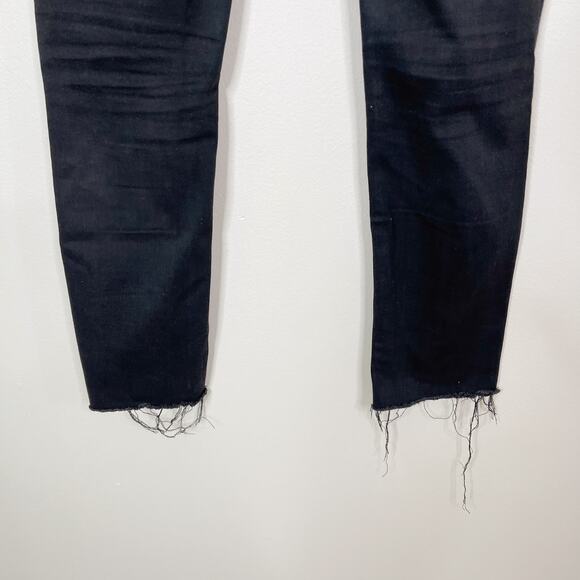 ASOS Denim Black Ripped Skinny Jeans Womens Size 26 Raw Fray Hem Cotton Stretch - Picture 5 of 10